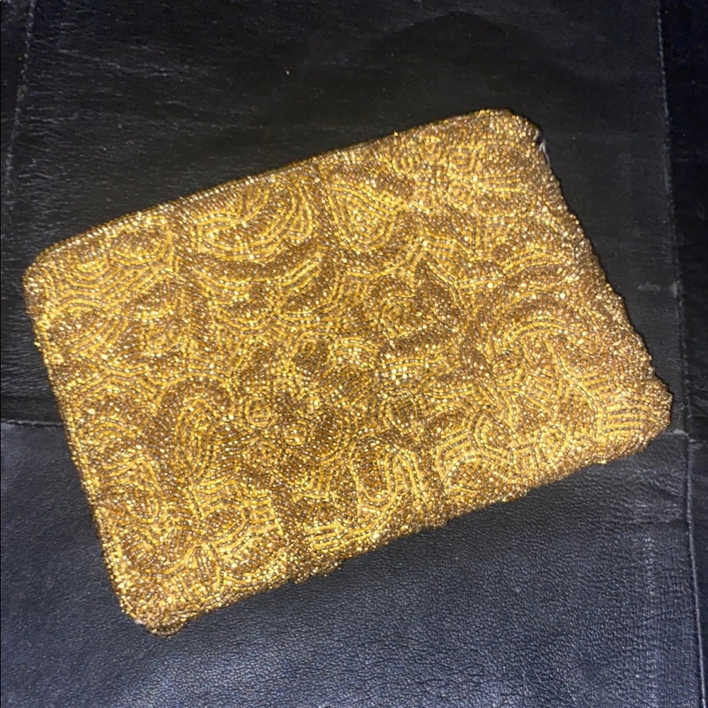 Saks Fifth Avenue Gold Baroque Clutch